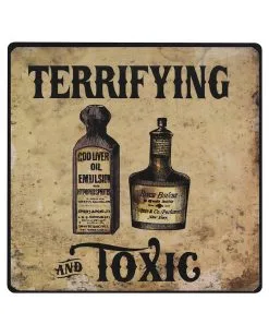 Vintage Metallschild "Giftflaschen" 20cm