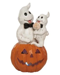 Geister Mit Lutscher Auf Leuchtkürbis 22cm