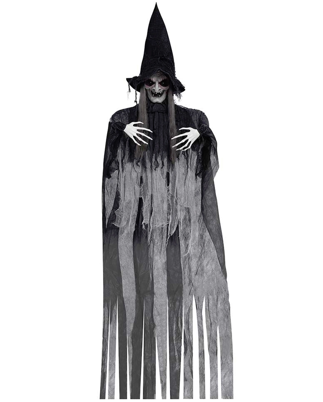 Böse Hexe Hängefigur Grau 180cm