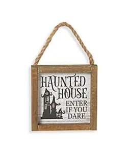 "Haunted House Enter If You Dare" Halloween Wandbild 15cm