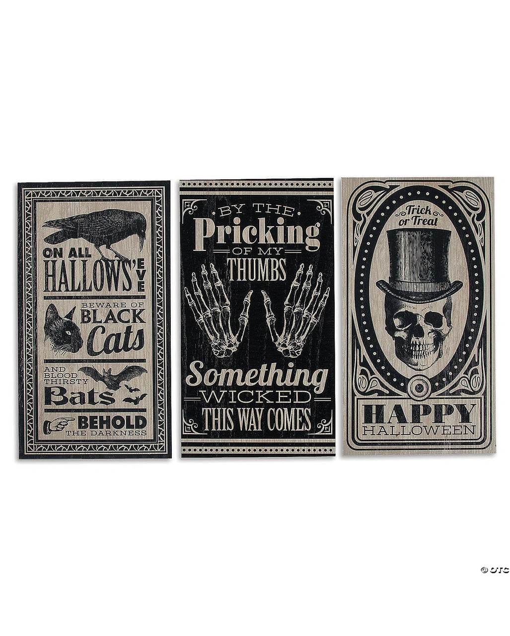 Antikes Halloween Schild "Totenschädel Mit Zylinder" 46x24cm – Bild 2