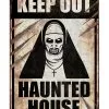 Keep Out Haunted House Warnschild Nonne 24x36 Cm